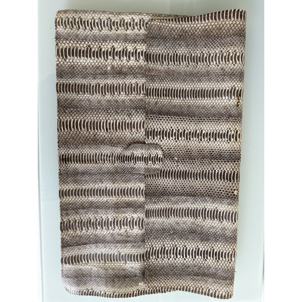 Vintage Handmade Snakeskin Leather Portfolio Folder & Mini Case Cotton Lined